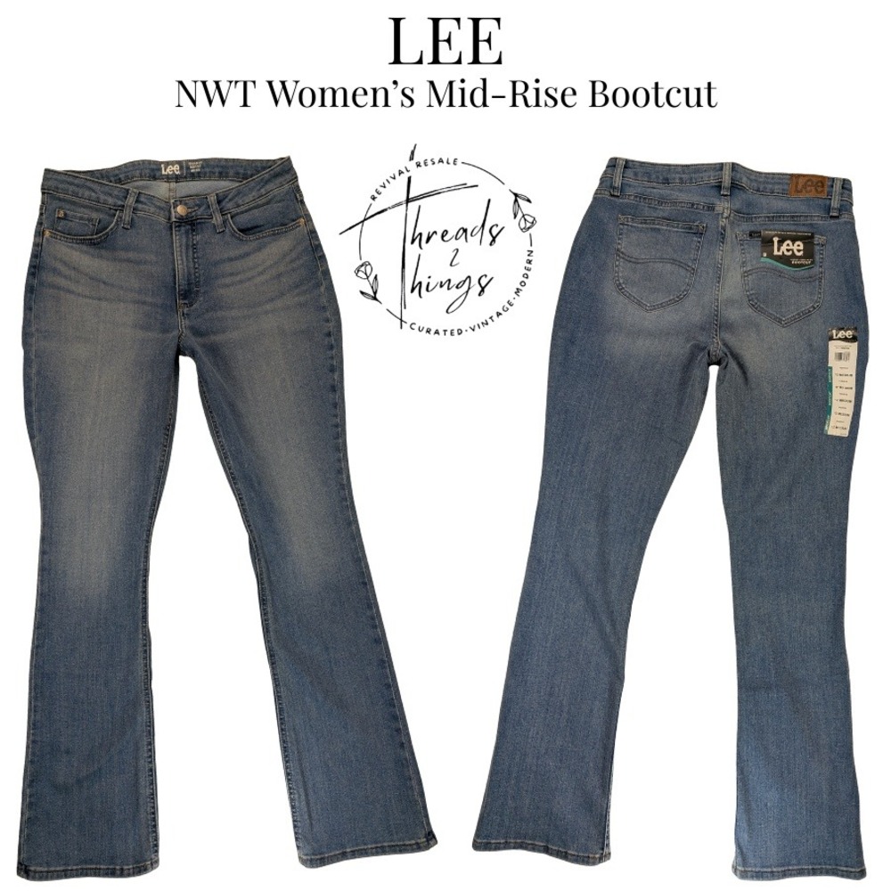 NWT Lee Jeans Women's Med Wash sz. 12 Bootcut Mid Rise Stretch Classic Y2k Flare